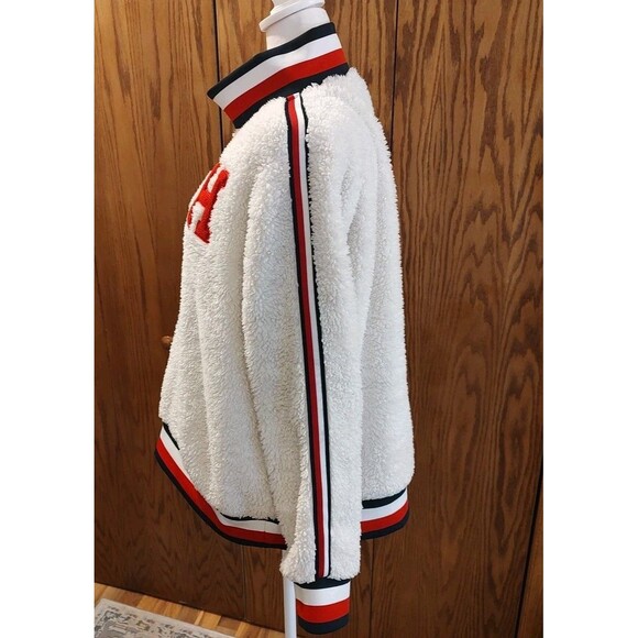 Tommy Hilfiger Fleece Women's Quarter Zip White Size XL Jacket Sweatshirt - Picture 2 of 8